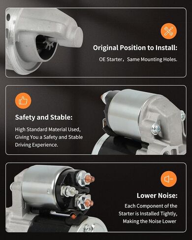 OCPTY Starter Motor 19138 for Ford Fiesta 2011 2012 2013 2014 2015 2017 2017 2018 ، L4 1.6L ، 12V 1.4KW 11 TEATHWINGWINE ، استبدل AE8T-11000-AB ، BE8Z-11002-A ، M0T33571 in Saudi Arabia