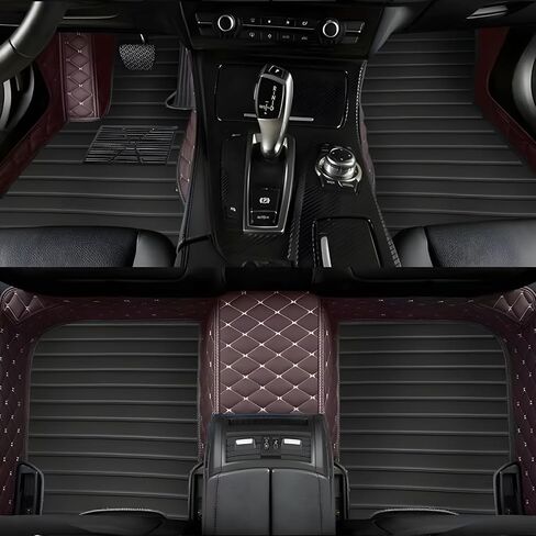 Custom Fit Car Mats - Faux Leather, Anti-Slip, Waterproof Design - Protect 95% Sedan, SUV, Sports Car Interior, All-Weather Use, 1-3 Row Options for Your Needs (Black) in Saudi Arabia