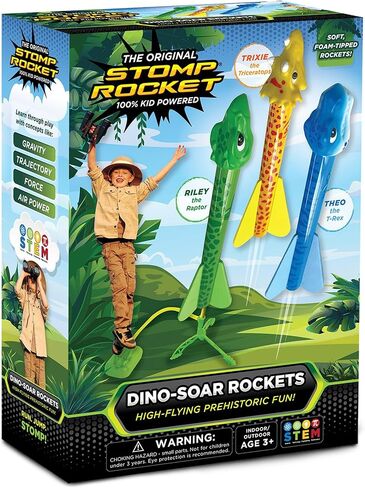 Stomp Rocket Ultra LED Rocket Launcher for Kids, 6 LED Foam Tipped Rockets - Fun Backyard & Outdoor Kids Toys Gifts for Boys & Girls - Toy Foam Blaster Set - Multi-Player Adjustable Launch Stand in Kuwait