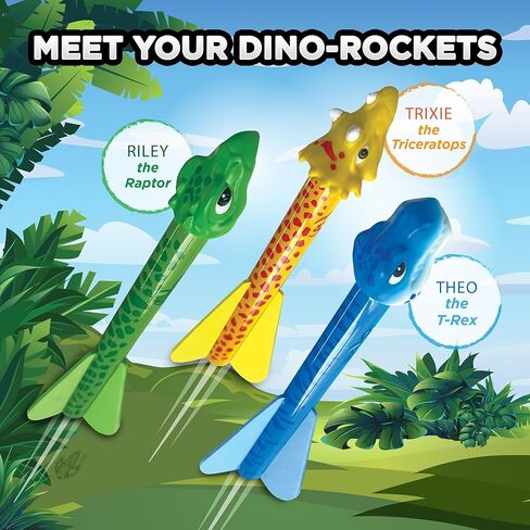 Stomp Rocket Ultra LED Rocket Launcher for Kids, 6 LED Foam Tipped Rockets - Fun Backyard & Outdoor Kids Toys Gifts for Boys & Girls - Toy Foam Blaster Set - Multi-Player Adjustable Launch Stand in Kuwait