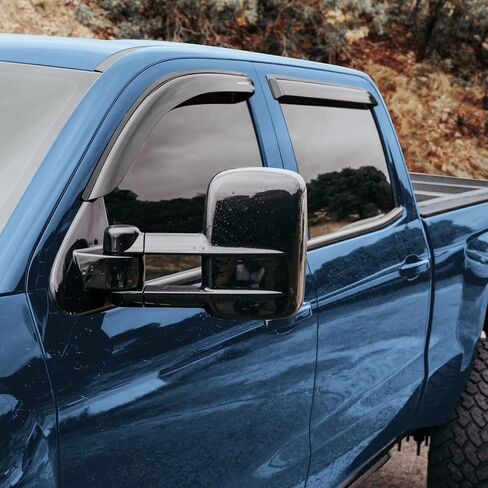 Goodyear Shatterproof Window Deflectors for Chevrolet (Chevy) Silverado 2500HD/3500HD 2015-2019 Crew Cab, Tape-on Rain Guards, Window Visors,Vent Deflector Visor, Car Accessories,4 pcs. - GY003299 in Saudi Arabia