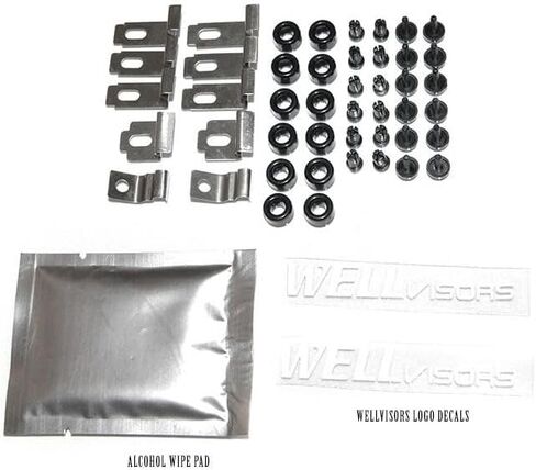 Wellvisors Windows ، انحرافات الرياح المتوافقة مع تويوتا هايلاندر 2008-2013 مع حراس المطر الأسود 3-847TY030 in Saudi Arabia