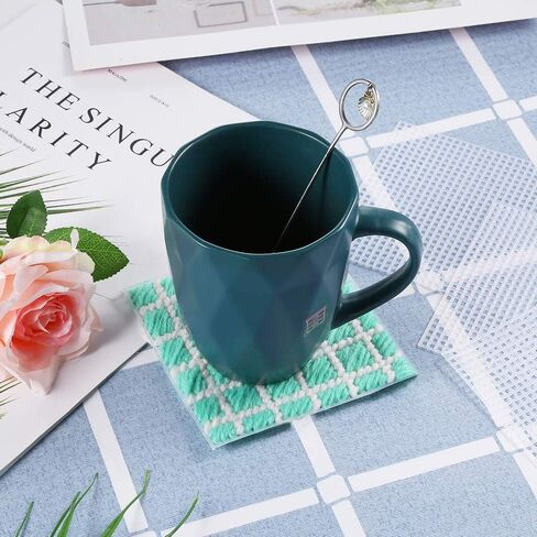 Pllieay 36 Pieces Mesh Plastic Canvas Sheets Kit Including 30 Pieces 6 Shapes 3 Inch Plastic Canvas and 6 Pieces Rectangular Plastic Canvas, Embroidery Tools for Embroidery Plastic Canvas Craft in Kuwait