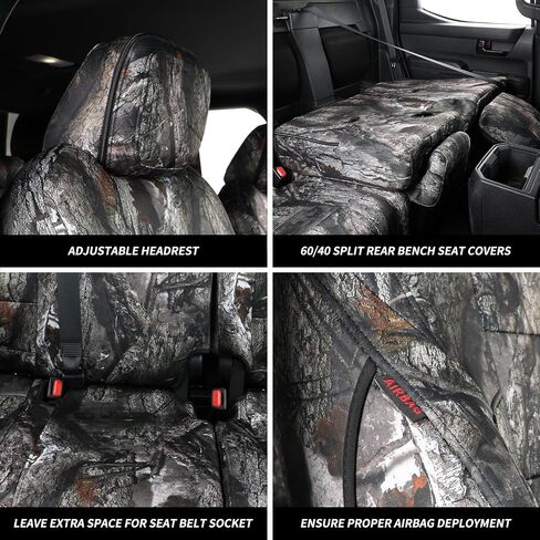 Custom Camo Car Seat Covers for Chevy Silverado 1500/HD Double/Crew Cab/Limited CrewCab Precision Fit 2019-2025 WT/LT/Custom/LTZ/RST – Off-Road Tough Waterproof(Neoprene Jungle Camouflage) in Saudi Arabia