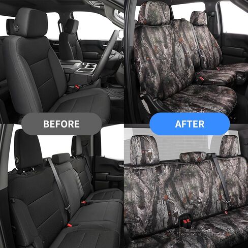 Custom Camo Car Seat Covers for Chevy Silverado 1500/HD Double/Crew Cab/Limited CrewCab Precision Fit 2019-2025 WT/LT/Custom/LTZ/RST – Off-Road Tough Waterproof(Neoprene Jungle Camouflage) in Saudi Arabia