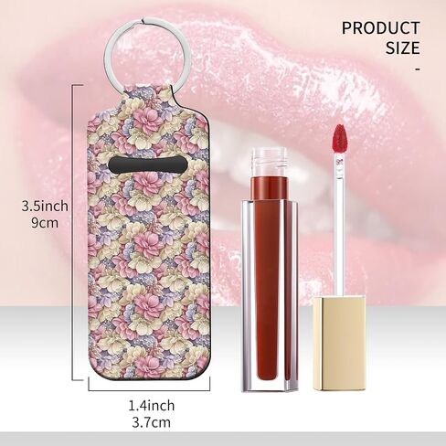 حامل الشفاه Balm Keychain - تخزين هدية Stocker للنساء ، حامل Chapstick مع Carabiner Clip (Pink Mushroom) in Kuwait