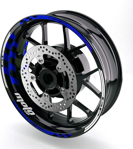 17 inch Rim Stickers Vinyl Glossy Decals Compatible with YZF R1 R6 R3 R1M MT-09 MT07 Tracer FZ8 FZ1 XSR 900 700 19 20 21 22 23 24 YZF R9 2024 2025 Blue in Saudi Arabia