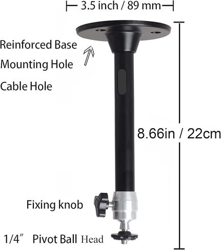 Projector Ceiling Mount 8.6IN / 22CM Black Mini Projector Wall Mount Compatible with QKK, DR.J, DBPOWER, Anker, VANKYO, AAXA, Jinhoo, PVO, TMY, AuKing and Most Other Mini Projector in Kuwait