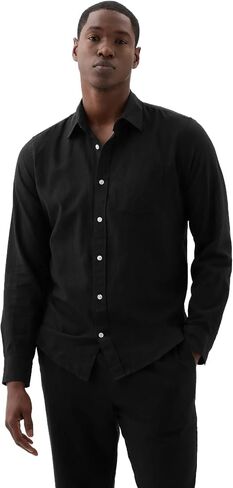 Gap Men's Linen Long Sleeve Shirt Standard Fit in Saudi Arabia