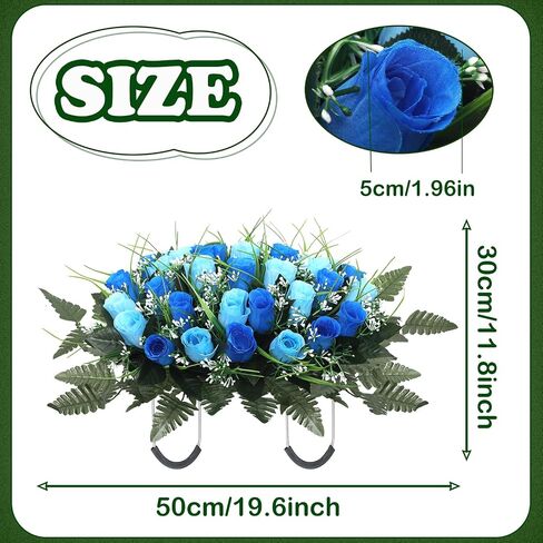 Artificial Cemetery Flower Headstone Flower Saddle Grave Rose Flowers for Cemetery Non-Bleed Colors Windpoof (Purple) in Saudi Arabia