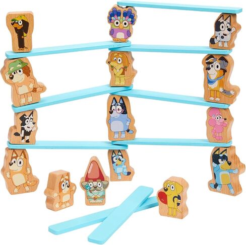 Bluey Tumbling Tower – 54 Colorful Wooden Blocks – Fun Family Game – FSC Certified for Children 3 Years and Up in Saudi Arabia