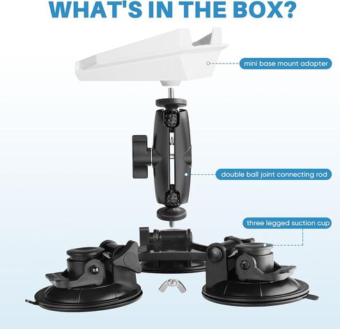 Mount Mini Mount ، Cup Starlink Mini Cupt مع محول ، Mini Mini Car القابل للتعديل ، مجموعة ترايبود Starlink Mini Black ، لنوافذ السيارة وحامل STARLINK MINI مع شفط قوي in Kuwait