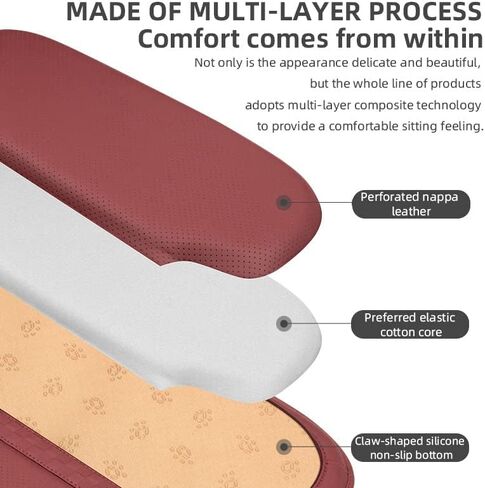 ontto Car Seat Cushion Fit for Porsche Accessories Comfort Seat Pad Cover for Car Driver Seat Office Chair Lower Back Pain Relief Bordeaux Red(1PC) in Kuwait