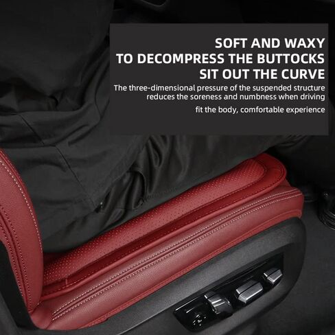 ontto Car Seat Cushion Fit for Porsche Accessories Comfort Seat Pad Cover for Car Driver Seat Office Chair Lower Back Pain Relief Bordeaux Red(1PC) in Kuwait