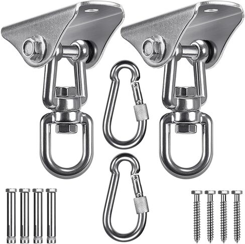 SELEWARE Stainless Steel Swing Hanger Heavy Duty Ceiling Swing Mount Free Swivel Swing Hook Swing Hardware Kit for Yoga Swing Hammock Chair Porch Swing Sets Heavy Punching Bag 1000 LB Capacity in Saudi Arabia