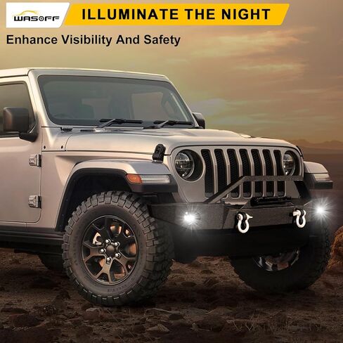 ملاءمة المصد الأمامي لـ Jeep Wrangler JK JL 2007-2025 & Jeep Gladiator JT 2020-2025 W/Winch Plate و Detachable Bar ، LED LIGH in Kuwait