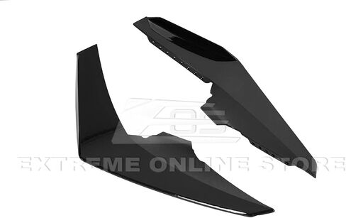 Extreme Online Store Replacement For 2016-2018 Camaro SS | Performance Track Style Front Bumper Side Canard Dive Planes Fin Pair (ABS Plastic - Painted Glossy Black) in Saudi Arabia