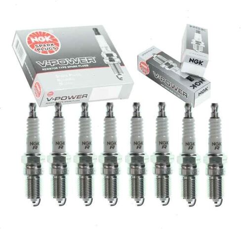 8 pc NGK V-Power Spark Plugs compatible with Ford F-150 4.6L 5.4L 5.8L V8 1993-2010 in Saudi Arabia