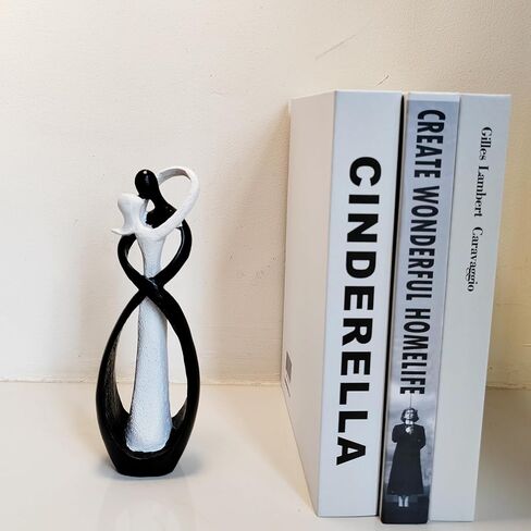Couple Statue for Home Decor,Hugging Figurines,Modern Romantic Sculptures for Living Room Bedroom Office Decor(White+Black) in Kuwait