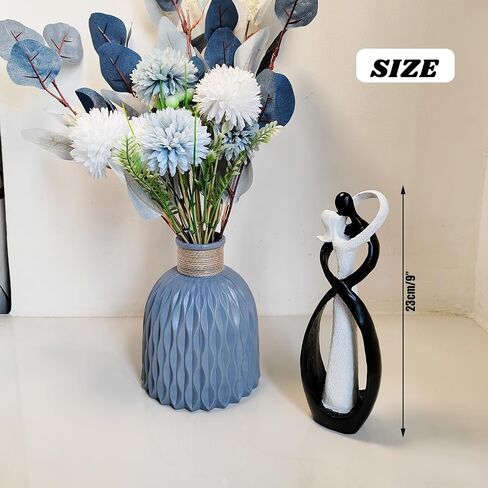 Couple Statue for Home Decor,Hugging Figurines,Modern Romantic Sculptures for Living Room Bedroom Office Decor(White+Black) in Kuwait