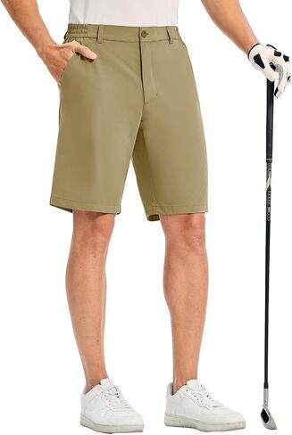 Rdruko Men's Golf Shorts 10" Stretch Quick Dry Lightweight Casual Dress Athletic Shorts with 4 Pockets in Saudi Arabia