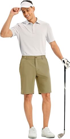 Rdruko Men's Golf Shorts 10" Stretch Quick Dry Lightweight Casual Dress Athletic Shorts with 4 Pockets in Saudi Arabia