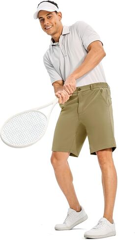 Rdruko Men's Golf Shorts 10" Stretch Quick Dry Lightweight Casual Dress Athletic Shorts with 4 Pockets in Saudi Arabia