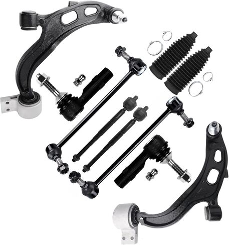 10-PC SET Suspension Kit fit 2013-2017 for Ford Taurus for Ford Flex for Lincoln MKS for Lincoln MKT Front Lower Control Arm and Ball Joint Outer Inner Tie Rod End w/Boot Sway Bar End Link in Saudi Arabia