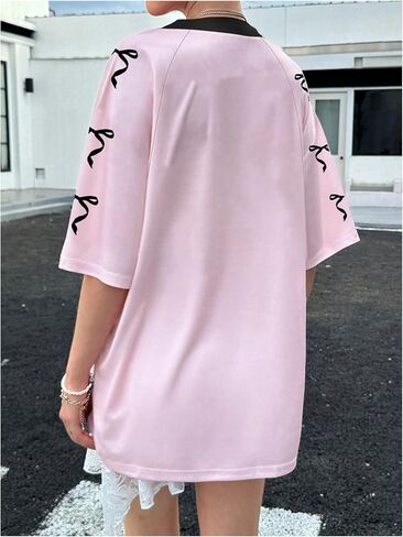 Wdirara Women's Bowknot Graphic Football قمصان القميص الخامس in Kuwait