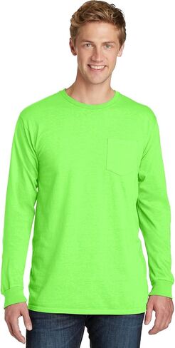 PORT AND COMPANY Pigment Dyed Long Sleeve Pocket Tee (PC099LSP) in Kuwait