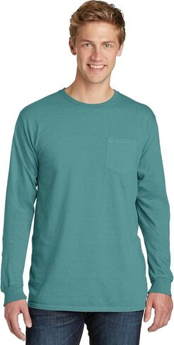 PORT AND COMPANY Pigment Dyed Long Sleeve Pocket Tee (PC099LSP) in Kuwait