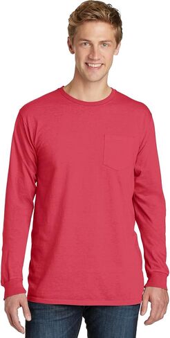 PORT AND COMPANY Pigment Dyed Long Sleeve Pocket Tee (PC099LSP) in Kuwait