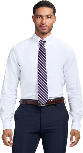 IZOD Mens Slim Fit Dress Shirt Long Sleeve Wrinkle Free Stretch Button Down Collar in Saudi Arabia