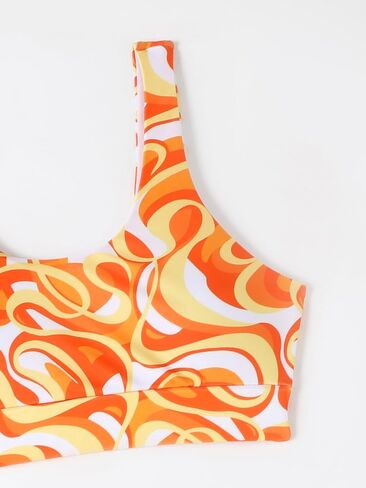 Women Swimsuit Bikini Set Floral Scoop Neck High Waisted Two Piece Bathing Suit in Kuwait