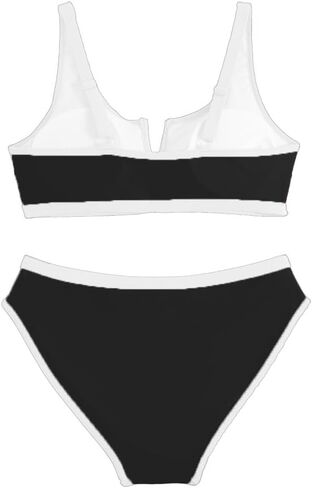 Women's Bikini Sets Sporty Two Piece Swimsuits Color Block Bathing Suit Sexy V Wire Swimwear in Kuwait