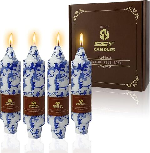 NJAO HOO Ivory Short Taper Candle 5 Inch Candlesticks Unscented Dripless Tapered Candle Set for Home Decor Wedding Party Dinner Candles, 4 Pack in Saudi Arabia