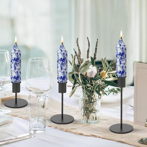 NJAO HOO Ivory Short Taper Candle 5 Inch Candlesticks Unscented Dripless Tapered Candle Set for Home Decor Wedding Party Dinner Candles, 4 Pack in Saudi Arabia