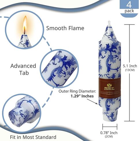 NJAO HOO Ivory Short Taper Candle 5 Inch Candlesticks Unscented Dripless Tapered Candle Set for Home Decor Wedding Party Dinner Candles, 4 Pack in Saudi Arabia