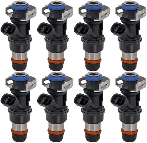 17113553 حاقن الوقود 4 ثقوب 8pcs يناسب 4.8L 5.3L 6.0L محرك متوافق مع 2001-2007 Silverado suburban Tahoe Sierra Yukon Escalade 25317628 17113698 17113553 FJ315 FJ10062 in Kuwait