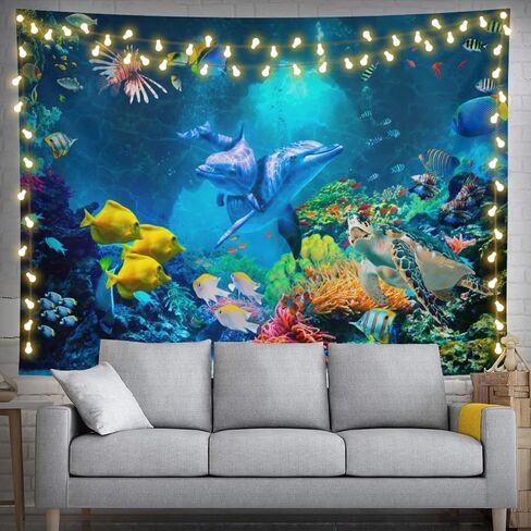 Klainlcly اليابانية Yin Yang Koi Fish Tapestry 80 "× 60" أنيمي زهر أزهار الزخارف معلقة ديكورات المنزل ديكور المنزل لغرفة النوم غرفة المعيشة (200 × 150 سم) in Kuwait
