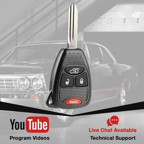 usaremote Key FOB Remote Repless لعام 2004 2005 2006 2007 2008 2008 2010 2012 2013 2014 2015 2016 Chrysler Dodge Jeep 4 -Button head key OHT692427AA - دليل البرمجة in Saudi Arabia