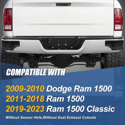 تجميع خطوة خلفية للسلالة التلقائية المتوافقة مع 09-10 دودج رام 1500 ، 11-18 RAM 1500 ، 19-23 RAM 1500 كلاسيكي ، مع لوحة خطوة وخطوة لوحة ، مستشعر غير مزدوج/عادم مزدوج ، Chrome ، Chrome in Kuwait
