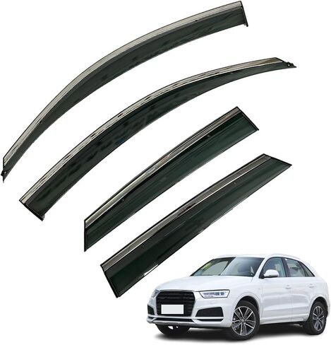 حراس أمطار متين إضافيين لـ Audi Q3 (2012-2019) تنحرف النافذة ، أقنعة نافذة تنفيس ، 4pcs deflector (الحجم: 12-18) in Kuwait