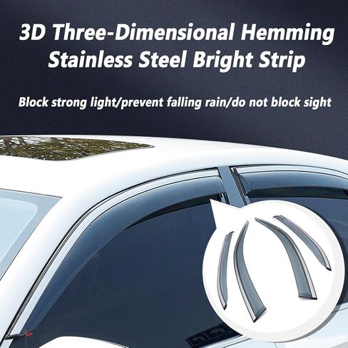 Extra Durable Rain Guards for Audi Q3 (2012-2019) Window Deflectors Vent Window Visors, 4pcs Vent Deflector(Size:12-18) in Saudi Arabia