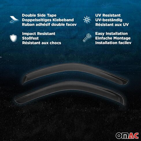 OMAC Window Visor Vent Rain Guard Deflector for Audi Q5 SQ5 2009-2017 Smoke 4 Pcs in Saudi Arabia