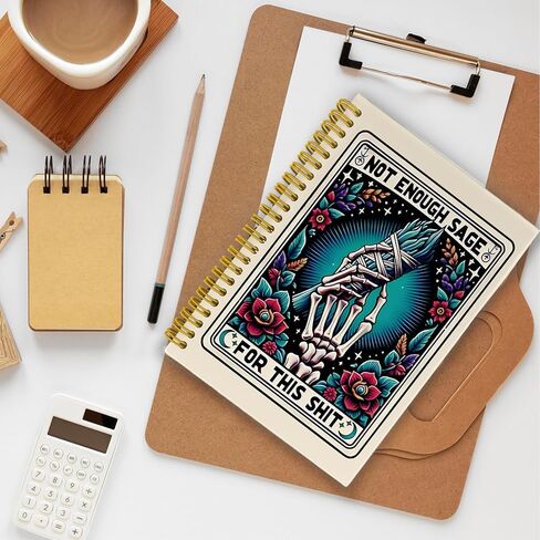 Funny Skeleton Prayer Gothic Notebook Journal, Halloween Notebook, Witchy Journal, Goth Office Supplies, I Promise I'll Try To Like People Someday Spiral Notebook 5.5x8.3 with 164 Pages in Saudi Arabia