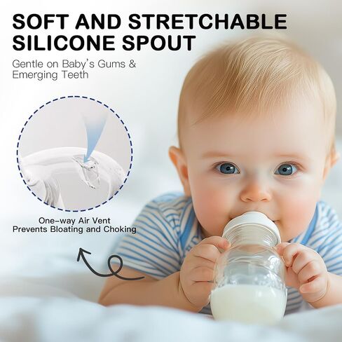 Sippy Spout Nipples for Philips Avent Anti-Colic Baby Bottles, Transition Straw Sippy Cup 100% Food Grade Silicone Soft Nipple, 6m+, Pack of 4 in Saudi Arabia