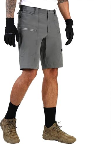 Ellobird Cargo Hiking Tactical Work Shorts for Men Casual Relaxed Fit 4 Way Stretch Water Repellent 6 Pockets Mens Short in Kuwait