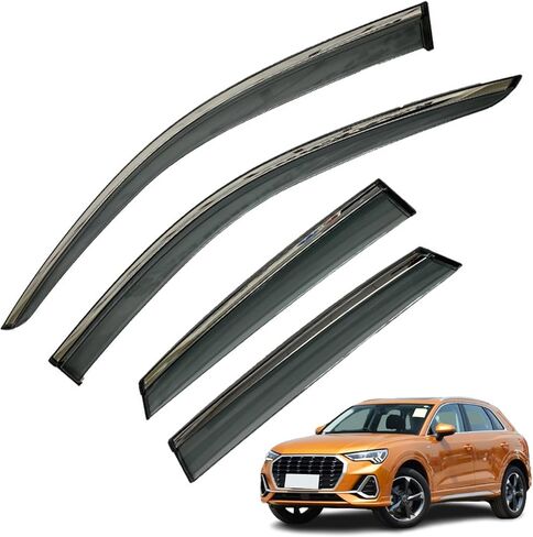 Extra Durable Rain Guards for Audi Q3 (2012-2019) Window Deflectors Vent Window Visors, 4pcs Vent Deflector(Size:12-18) in Saudi Arabia