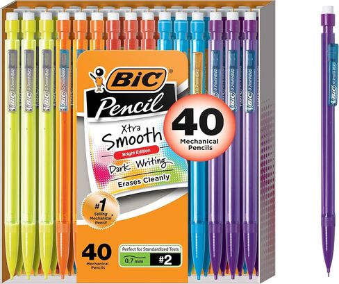 BIC Xtra-Smooth Mechanical Pencils With Erasers, Medium Point (0.7mm), 10-Count Pack, Mechanical Pencils for School or Office Supplies (MPP101-BLK) in Saudi Arabia